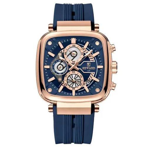 REWARD Silicone Square Dial Men Quartz Watch Square Dial Automatic Date